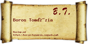 Boros Tomázia névjegykártya